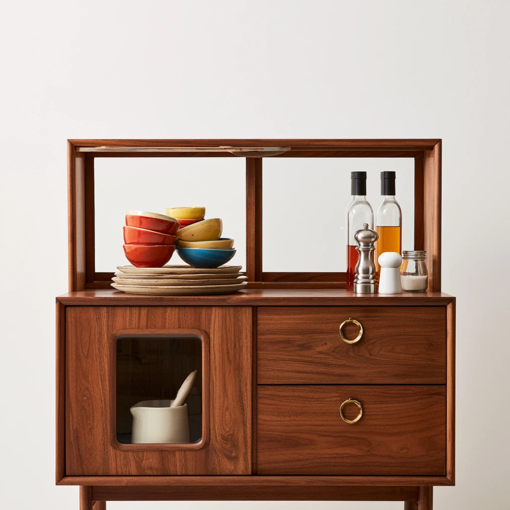 Meuble de cuisine en bois, coloris brun moyen