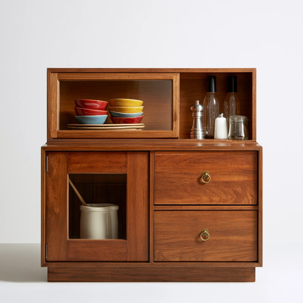 Meuble de cuisine en bois, coloris brun moyen