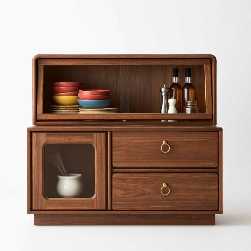 Meuble de cuisine en bois, coloris brun moyen